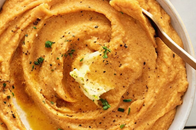 Savory Mashed Sweet Potatoes with Sour Cream