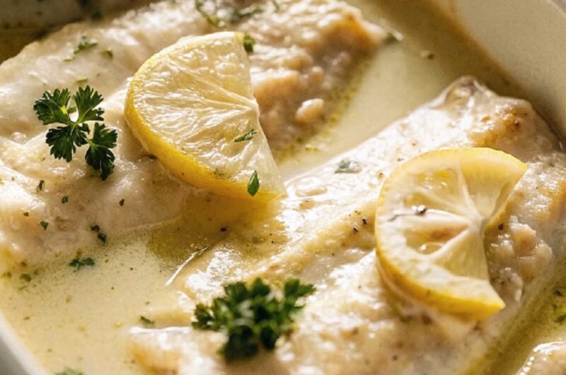 Baked Fish with Lemon Cream Sauce