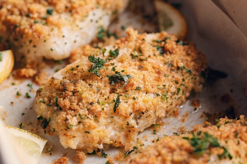 Baked Fish with Panko Bread Crumbs