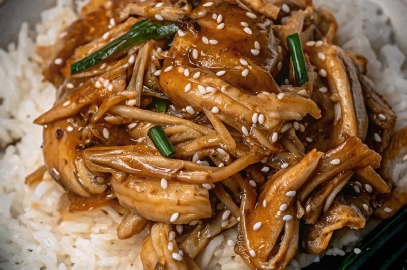 Crock Pot Honey Sesame Shredded Chicken