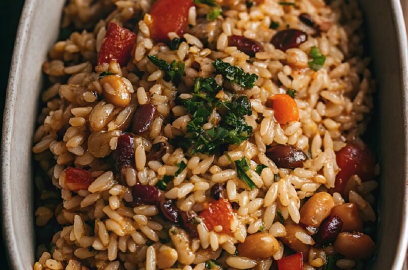 Healthy Mediterranean Rice and Beans