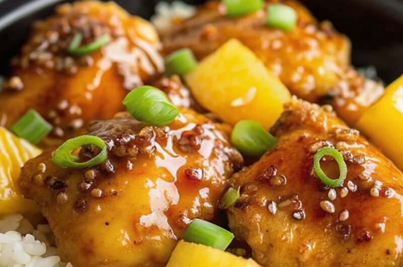 Sweet Hawaiian Crockpot Chicken Thighs